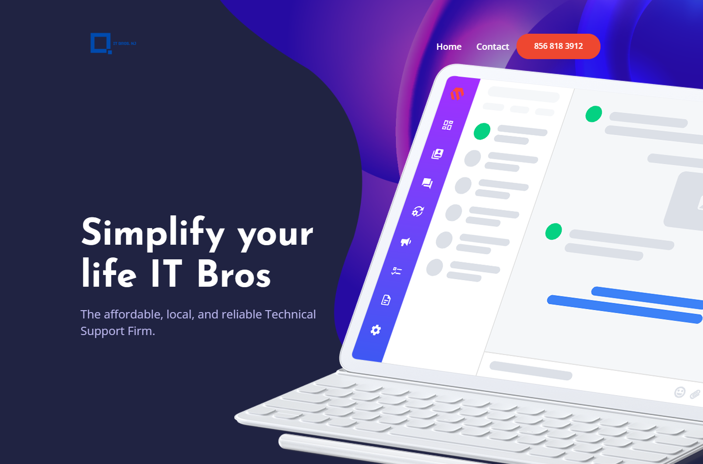 Screenshot of IT Bros NJ website